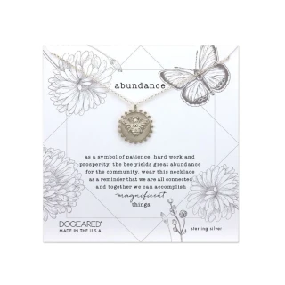 【Dogeared】Abundance Bee 魅力蜜蜂硬幣純銀項鍊