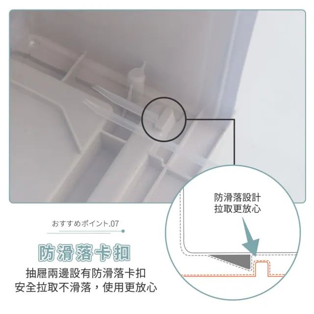 【FL 生活+】加長加大款-抽屜安全卡扣耐重可疊加收納箱(62公升)