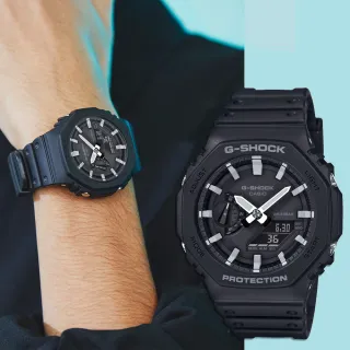 【CASIO 卡西歐】G-SHOCK  八角雙顯電子錶 畢業禮物 送禮(GA-2100-1A)