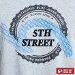 【5th STREET】男裝潮流長袖T恤-麻灰