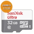 【SanDisk 晟碟】Ultra 32GB microSDHC 記憶卡-白100MB/s(平行輸入)