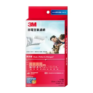 【3M】高效級靜電空氣濾網/冷氣濾網 9808-CTC(4片裝-適用冷氣/清淨機/除濕機)