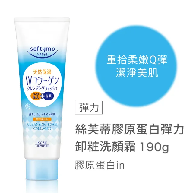 【KOSE SOFTYMO 絲芙蒂】卸妝洗顏霜190g 4入(洗卸合一/卸妝洗面乳)