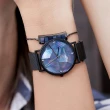 【ALLY DENOVO】Gaia Pearl Mesh琉璃米蘭帶腕錶-藍黑色36mm(AF5020.4)