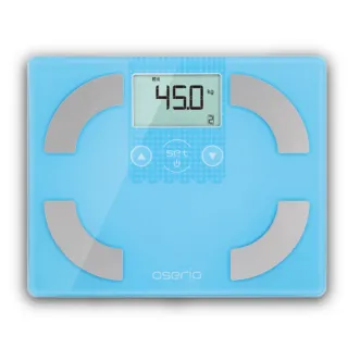 【oserio 歐瑟若】數位彩色精靈中文體脂計(FSC-341LB粉藍色)