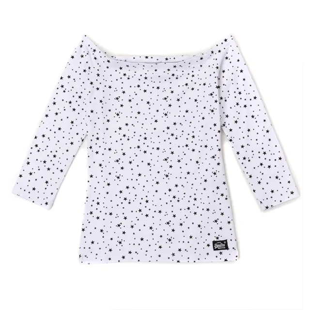 【Superdry】極度乾燥 女 星星造型露肩7分袖(XS號 S號 M號)