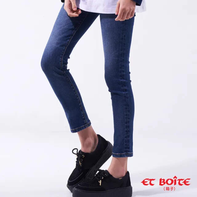 【BLUE WAY】女款 經典弧線 8分 高腰 窄直褲 牛仔褲-ET BOITE箱子(其他規格)
