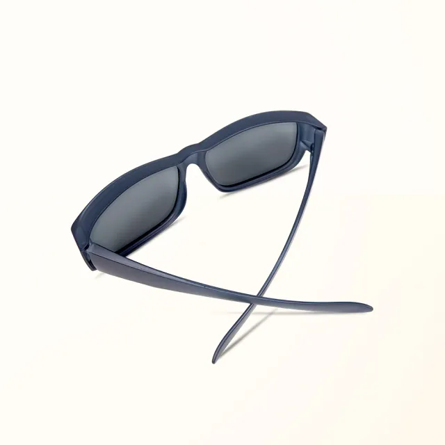 【ALEGANT】潮流果凍黑色方框全罩式偏光墨鏡/外掛式UV400太陽眼鏡(外掛式/包覆式/全罩式墨鏡/車用太陽眼鏡)