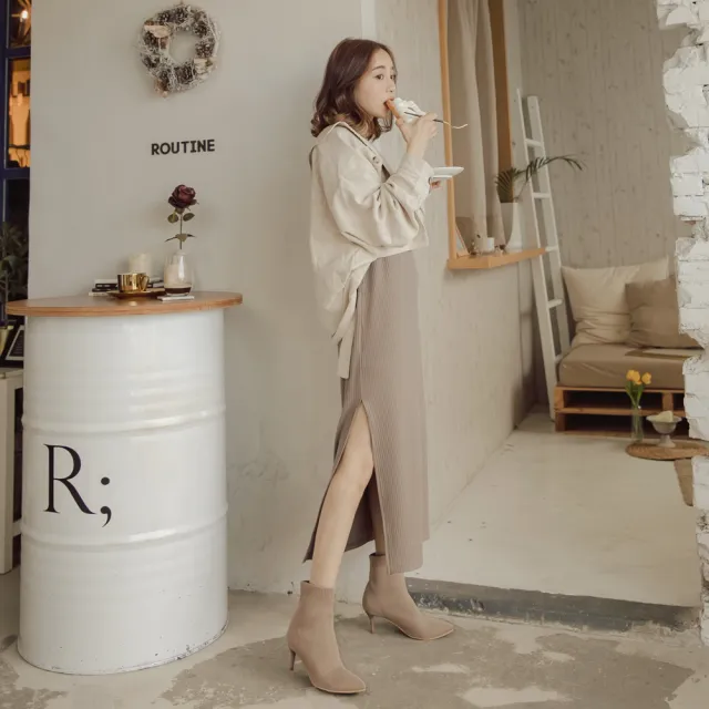 【Ann’S】維密女神-極致女人味防潑水細跟襪靴(奶茶杏)