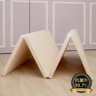 【Mang Mang 小鹿蔓蔓】兒童抗菌4cm摺疊地墊/爬行地墊/遊戲地墊/兒童地墊(四折200L-鋼琴粉)