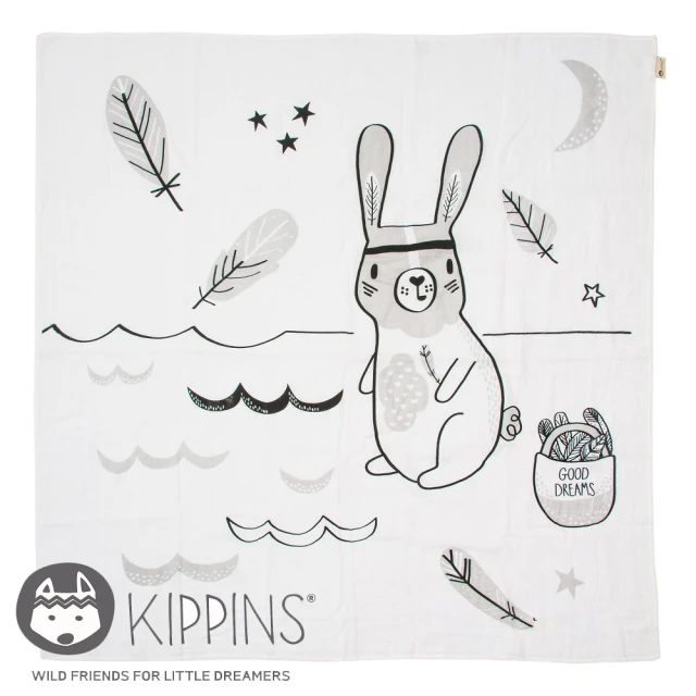 【Kippins】澳洲有機棉包巾(瑞恩小兔)