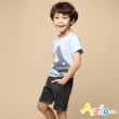 【Azio Kids 美國派】男童 短褲 基本款鬆緊牛仔短褲(黑)
