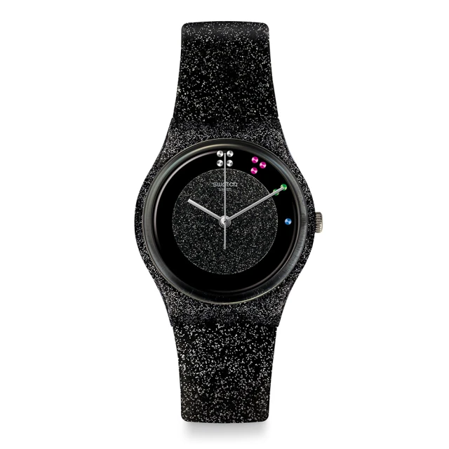 【SWATCH】X Mas 系列手錶 SCINTILLANTE 黑色耶誕 瑞士錶 錶(34mm)