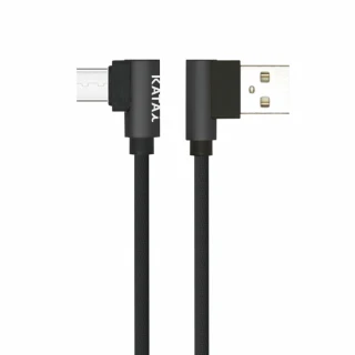 【katai】USB to Type-C 1M T型彎頭充電傳輸線(KAC3WT10-BK)