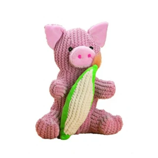 【Patchwork】寵物用粉紅小豬10吋+玉米