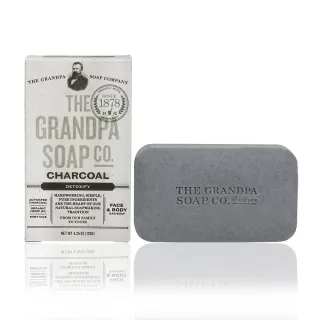 【Grandpa Soaps 神奇爺爺】活炭大麻籽薄荷專業淨膚皂 4.25oz(蒸氣活炭深層潔淨)