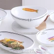 【Homely Zakka】創意Lovely fish系列陶瓷餐具_9.75吋短盤25.8cm(飯碗 湯碗 餐具 餐碗 盤子 器皿)