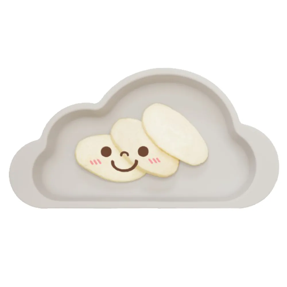【韓國 MOTHERS CORN】雲朵分隔矽膠餐盤 天空灰(夢幻矽膠餐盤)