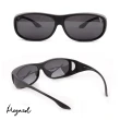 【MEGASOL】UV400護目鏡偏光外掛式側開窗防飛沫護目太陽眼鏡(3009-沙茶)