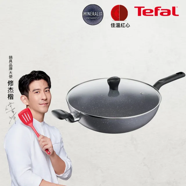 Tefal 特福】礦石灰系列32CM不沾鍋炒鍋(加蓋) - momo購物網- 好評推薦