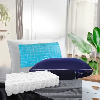 【Hilton 希爾頓】夏威夷。冷凝酷涼系列午夜藍獨立筒枕/買一送一(涼感枕/冷凝枕/凝膠枕/枕頭)