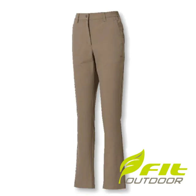 【Fit 維特】女-彈性吸排抗UV經典長褲-橄欖綠 HS2801-47(抗UV/長褲/休閒褲)