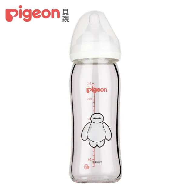 【Pigeon貝親 官方直營】寬口母乳實感玻璃奶瓶240ml/經典迪士尼(6款)