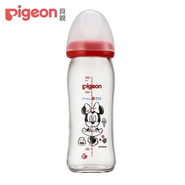 【Pigeon 貝親】寬口母乳實感玻璃奶瓶240ml/經典迪士尼(6款)