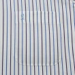 【ROBERTA 諾貝達】台灣製 進口素材 合身版 休閒 純棉緹花條紋短袖襯衫(藍色)