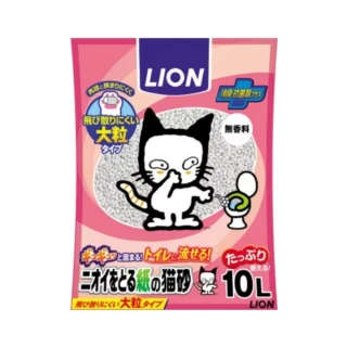 【LION 獅王】消臭紙砂（大顆粒）10L*4包組(貓砂)