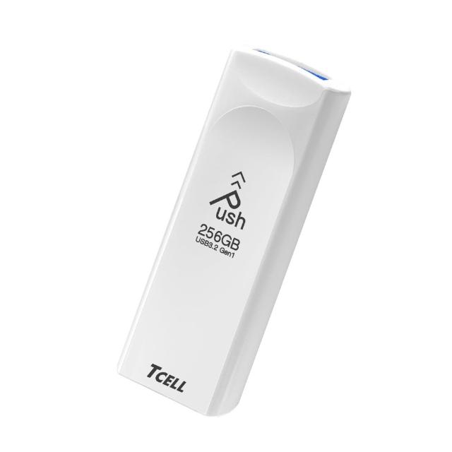 【TCELL 冠元】USB3.2 Gen1 256GB Push推推隨身碟(珍珠白)