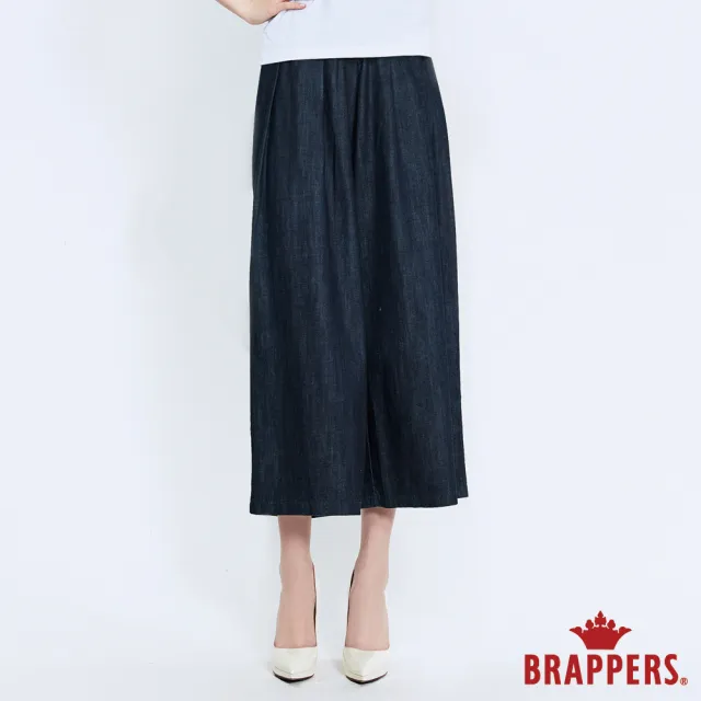 【BRAPPERS】女款 Boy friend系列-鬆緊帶打摺寬褲(深藍)