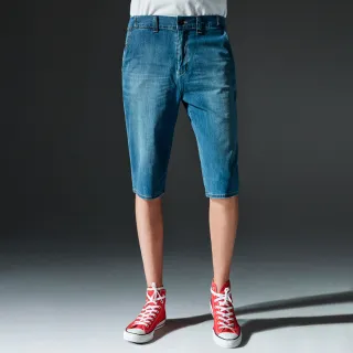 【BRAPPERS】男款 HG-高腰系列-彈性牛仔休閒五分褲(藍)