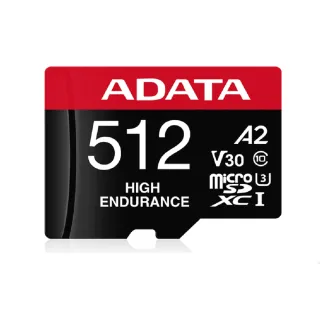 【ADATA 威剛】High Endurance  microSDXC UHS-I U3 A2 V30 256G 高耐用記憶卡(附轉卡)