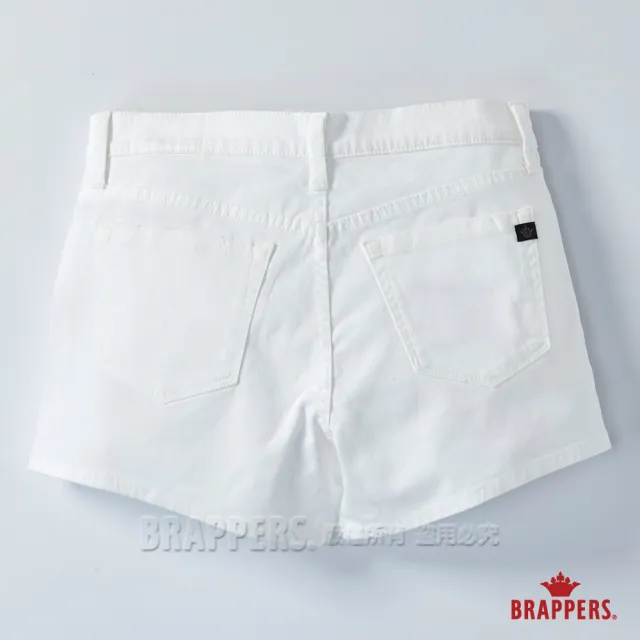 【BRAPPERS】女款 Boy friend系列-彈性割破短褲(白)