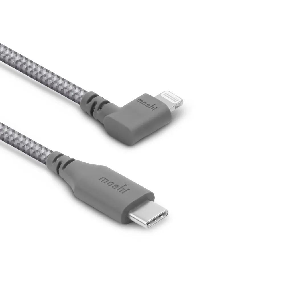 【moshi】Integra USB-C to Lightning 90度彎頭耐用充電線/傳輸線 編織線 1.5 m(iPhone充電線)