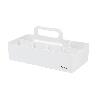【LITEM 里特】Porta手提可推疊整理盒/大/象牙白-2入(收納盒/小物收納箱/手提式/居家寢室/可堆疊)