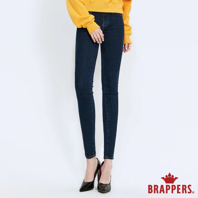 【BRAPPERS】女款 新美腳Royal 系列-中低腰彈性鬆緊帶窄管褲(藍)