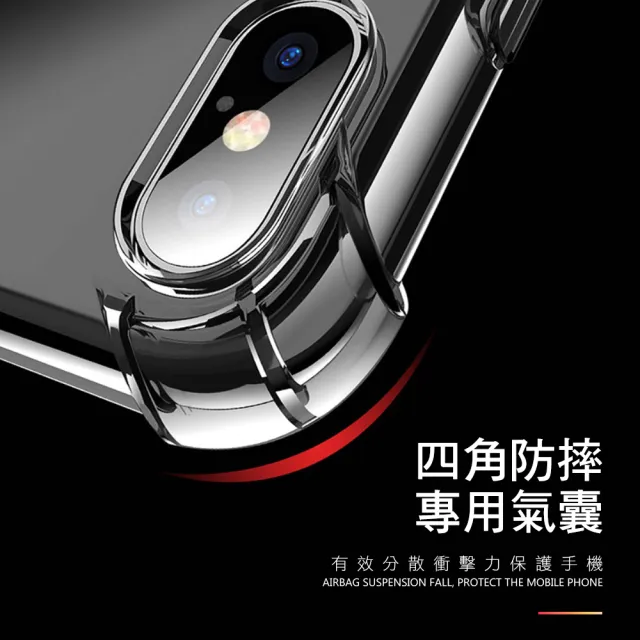 iPhone XSMax 透明四角防摔手機空壓殼(XSMax鋼化膜 XSMax保護貼)