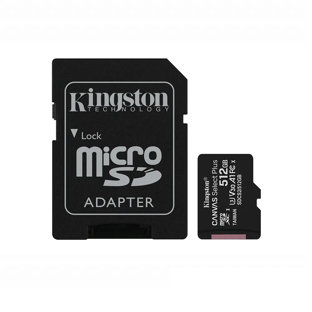 【Kingston 金士頓】Canvas Select Plus_512G_microSDXC 記憶卡(SDCS2/512GB)