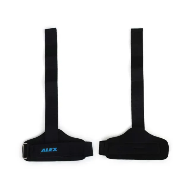 【ALEX 護具】護腕助力帶-一雙 台灣製 重量訓練 健身 硬舉 舉重 蹲舉 抓舉 健力 黑藍(A-3401)