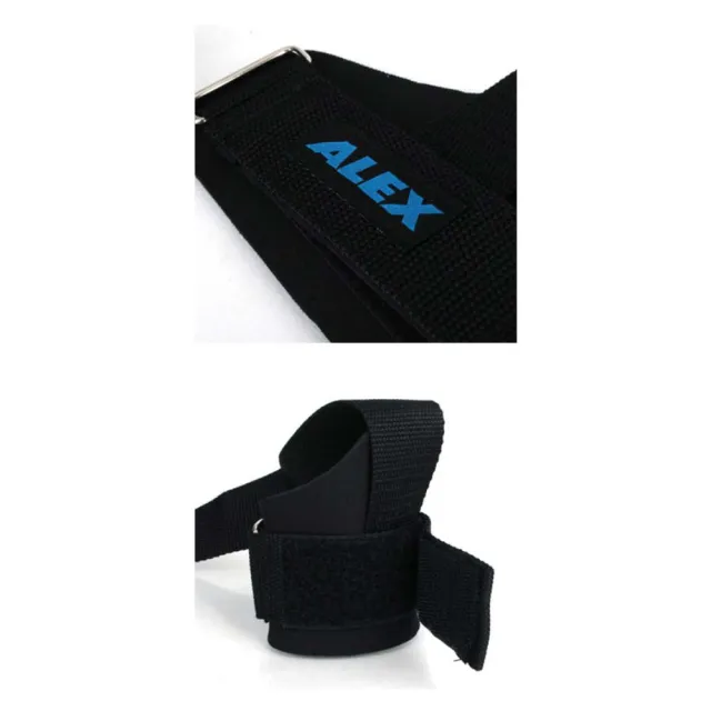 【ALEX 護具】護腕助力帶-一雙 台灣製 重量訓練 健身 硬舉 舉重 蹲舉 抓舉 健力 黑藍(A-3401)