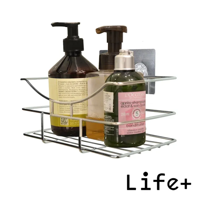 【Life+】環保無痕魔力貼掛勾-瓶罐收納架/衛浴置物架(瀝水架 廚房收納架)