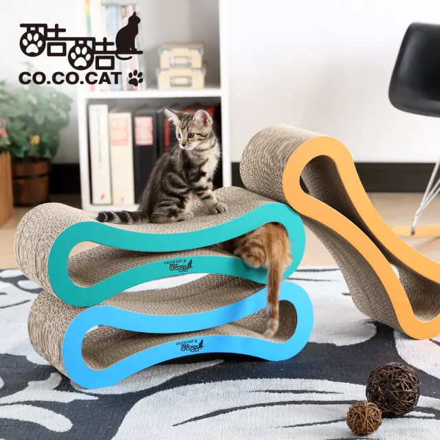【Co.Co.Cat 酷酷貓】小擂台-100%台灣製紙箱貓抓板(隨機不挑色)