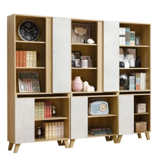【WAKUHOME 瓦酷家具】JOYE清水模風格7.3尺組合書櫃