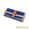 【Bgilio】nappa牛皮釦式長夾 -深藍色(1949.324-09)
