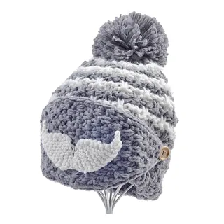 【Conalife】潮鬍子3Ways保暖口罩針織毛帽(黑紅)