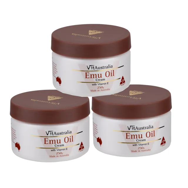 【Natures Care】VitAustralia 鴯苗鳥油滋潤霜含維他命E(3入組 250g/罐)