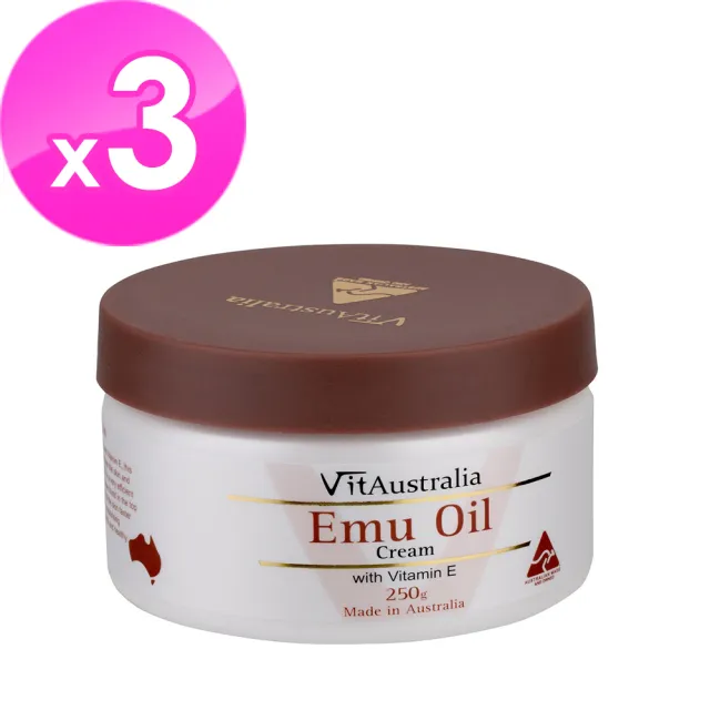 【Natures Care】VitAustralia 鴯苗鳥油滋潤霜含維他命E(3入組 250g/罐)