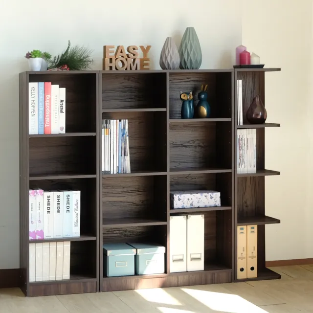【EASY HOME】E1板材加厚八格開放式收納書櫃-雙色可選(書架 收納櫃 置物櫃 空櫃)